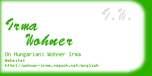 irma wohner business card